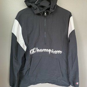 CHAMPION 90’s Pullover Black Half Zip Windbreaker